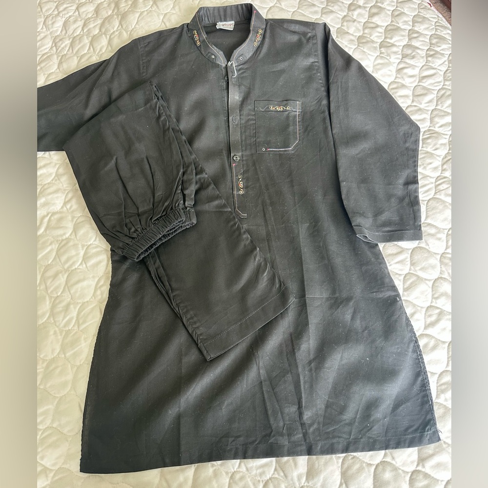 Black Traditional Kurta Set
